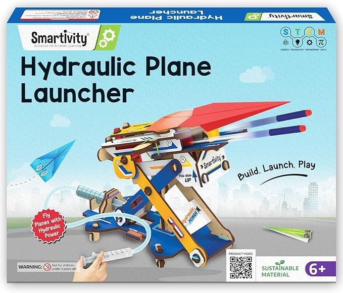 Smartivity DIY 2in1 Hydraulic Paper Airplanes & Darts Launcher STEM Toy for Kids Ages 6-14 Years I Birthday Gifts for Smart Kids | Science Kit for Boys & Girls 6, 8,10,12,14 Years Old